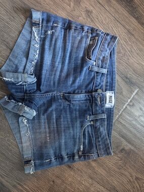 PAIGE Women's Distressed Denim Shorts - Blue